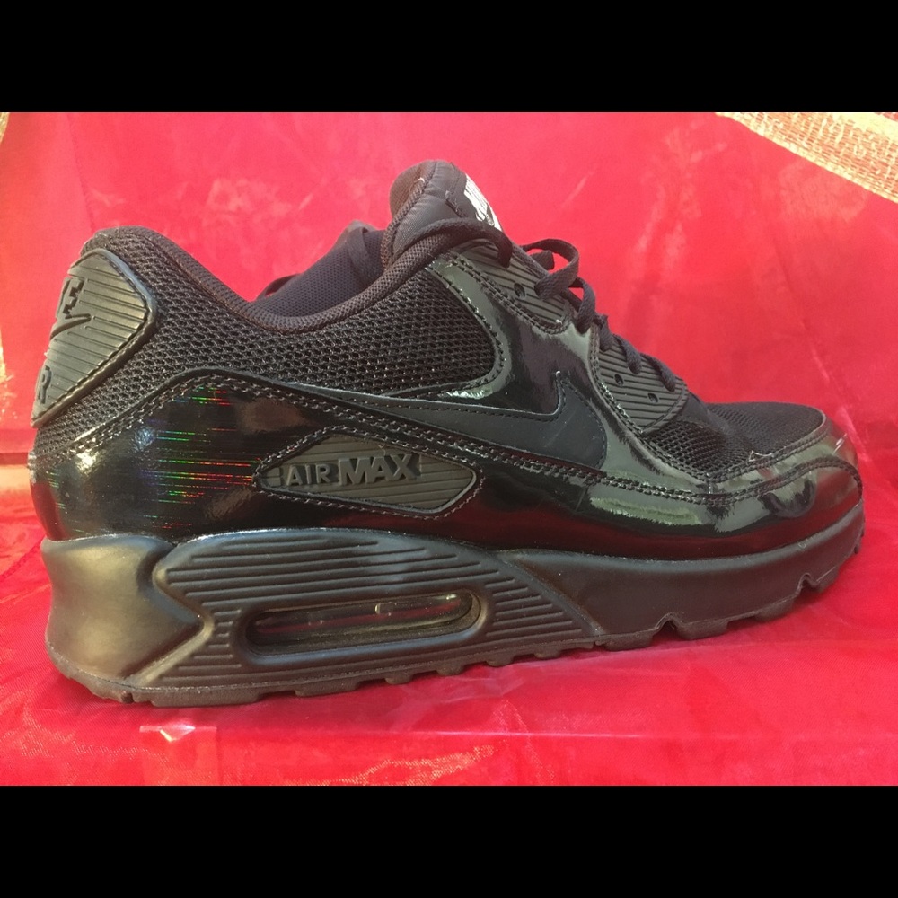 Nike Air Max 90 PREM Wmn Shoes Size 10.5 443817-002 Black/Black